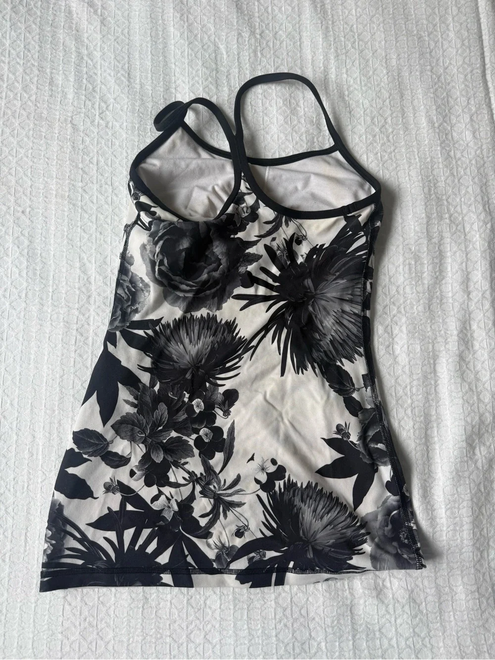 lululemon athletica Black & White Floral Strappy Tank